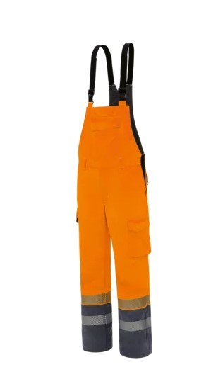 HB-Störlichtbogenschutz-Warnschutzlatzhose, 320 g/m², fluoreszierendorange/steingrau